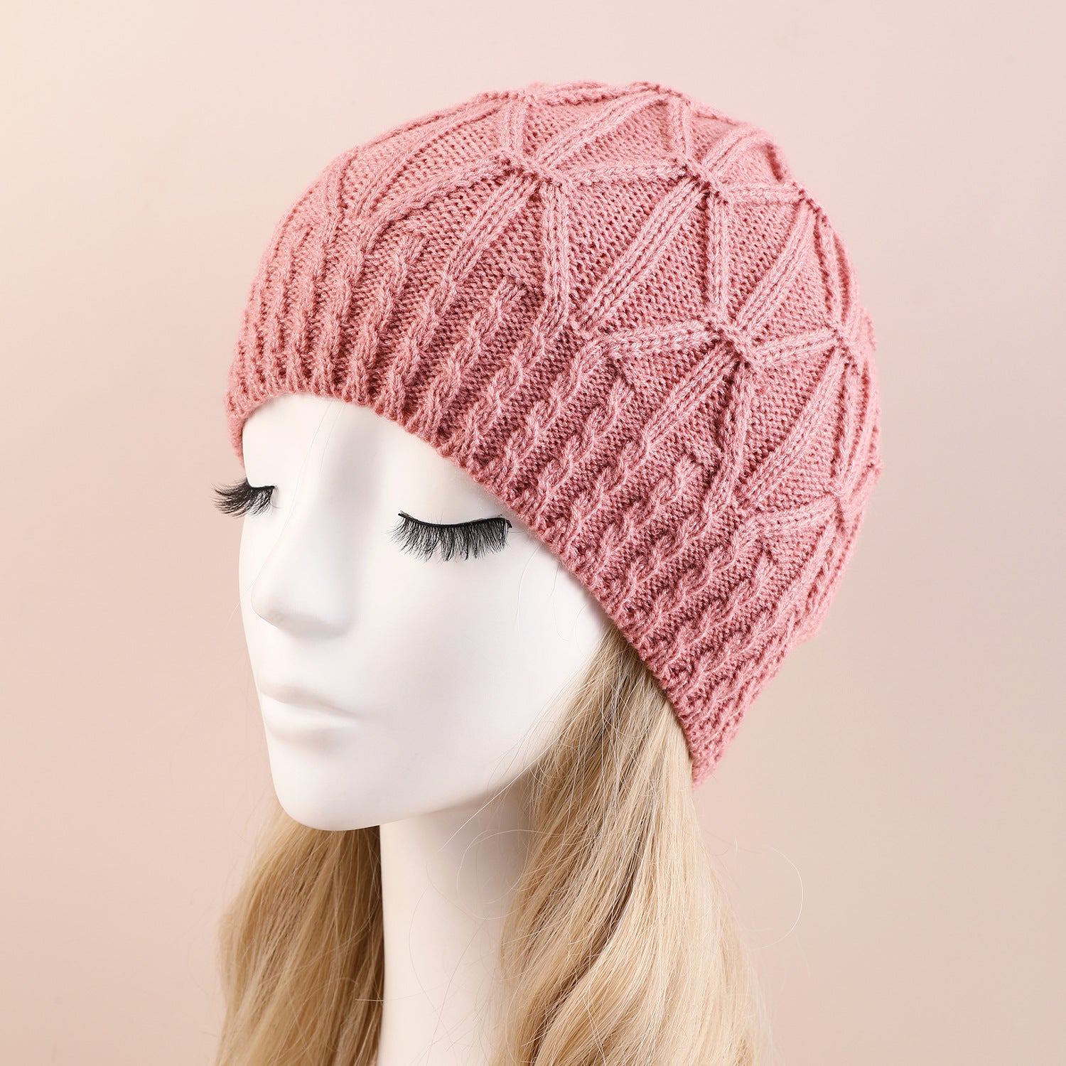 Wholesale Autumn and Winter Hemp Pattern Single Layer Wool Knitted Acrylic Hat